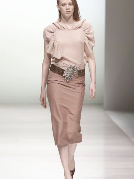 Chloe by Stella McCartney Fall 2001 Runway Amazing Rooster Belt and Skirt Set
